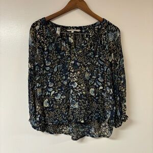 Part Two Copenhagen Floral Women's Blouse - Black, Navy and Cream Women Size 38